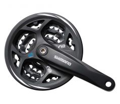 Shimano Altus FC-M311 hajtómű négyszögtengelyes láncvédővel (42/32/22 - 170mm) 7/8s.