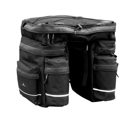 Longus Triple táska csomagtartóra 42,5l fekete + esőhuzat